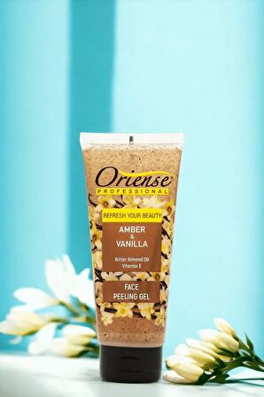 Oriense Amber & Vanilya Yüz Temizleme Peeling Jeli - Kayısı Çekirdeği, Acı Badem Yağı ve E Vitamini