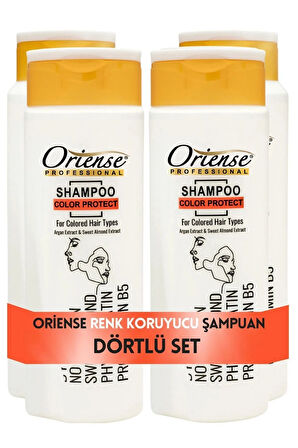 Oriense 360 Ml Şampuan Color Protect 4'lü Set - Boyalı Saçlar İçin(Pantenol, Argan ve Tatlı Badem Özü, Zenginleştirilmiş Ferahlık)