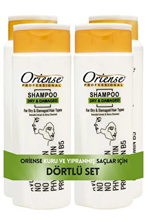 Oriense 360 Ml Şampuan Dry & Damaged 4'lü Set - Kuru Ve Yıpranmış Saçlar İçin