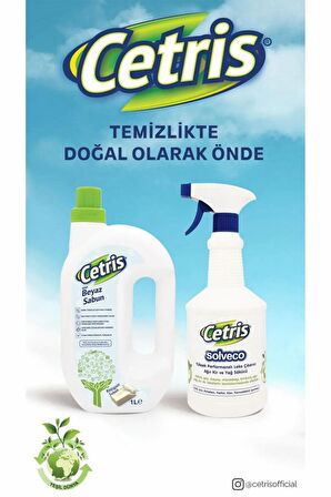 CETRIS 1lt Sıvı Beyaz Sabun, Bildiğiniz Sabun, Temizlikte Doğal Olarak Önde, 3'lü Set