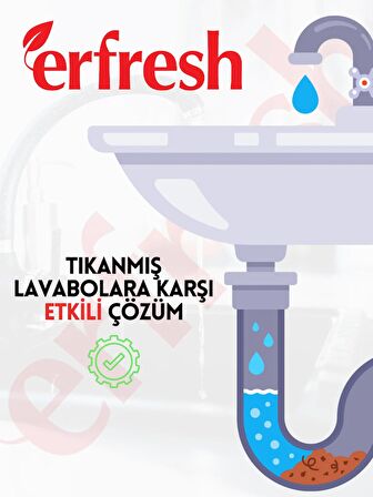 Erfresh Lavabo Açıcı Granül 210 Gram, Yağları, Kirleri Ve Inatçı Birikintilere Karşı Etkili Çözüm