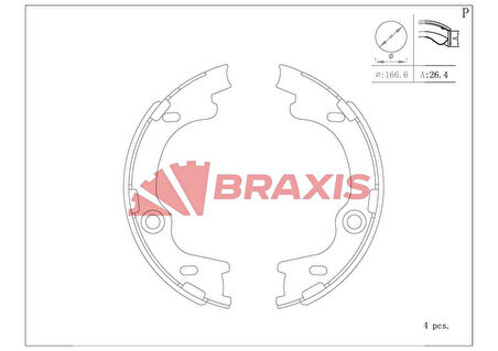 Kia El Fren Balatası İ30 07> / Pro Ceed Ceed 07> Sportage 04> 170×26 - Braxıs Ac0112