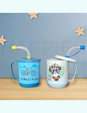 Çocuk Pipetli Bardak-2 adet-BPA içermez