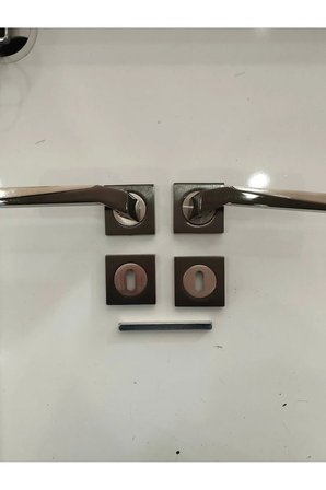 Sofuoğlu Yıldız Kare Rozetli Füme Saten Oda Kapı Kolu