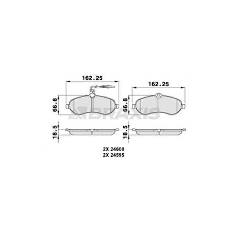Psa On Fren Balatası Scudo III Jumpy III Expert III 2.0i / 1.6hdi 90 / 2.0hdi 120 / 2.0hdi 140 / 2.0i 01 - Braxıs Ab0083