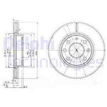 Opel On Fren Diski Hava Sogutmalı Corsa C 1,0 1,2 1,7 00> - Delphi Bg3568