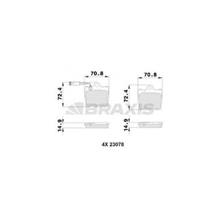 Mercedes Fren Balatası Arka S-Class W220 98>05 C215 99>06 - Braxıs Ab0361