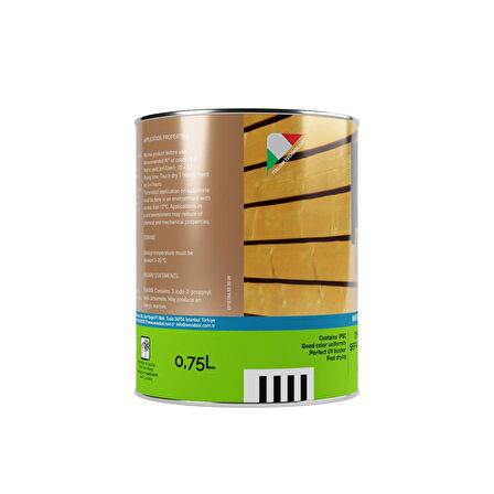 Woodsol Latygrund Dış Mekan Yarı Şeffaf Renkli Ahşap Astar 1554 Castagno 0.75 l