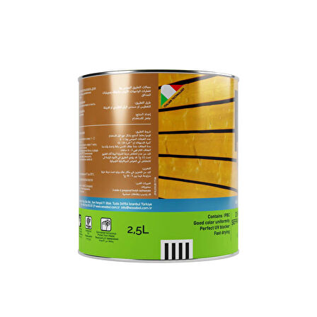 Woodsol Latygrund Dış Mekan Yarı Şeffaf Renkli Ahşap Astar 1554 Castagno 2.5 l