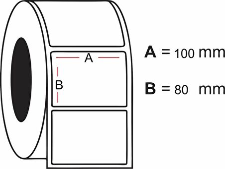 PİA Etiket 80 x 100 mm 15.000 Adet Termal Barkod Etiketi 500 lü Sarım 30 Rulo