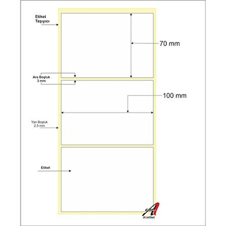 PİA Etiket 70 x 100 mm 3.500 Adet Termal Barkod Etiketi 10 Rulo 350 Sarımlı