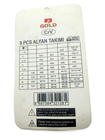 Gold 9 Parça Crv Alyan Takımı