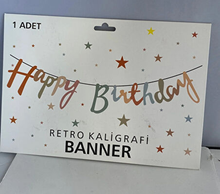 Kaligrafik El yazısı Happy Birthday RETRO El yazıs