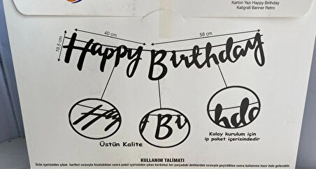 Kaligrafik El yazısı Happy Birthday RETRO El yazıs