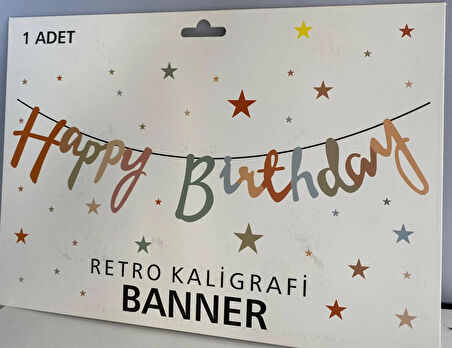 Kaligrafik El yazısı Happy Birthday RETRO El yazıs