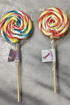 Büyük Yuvarlak Çubuklu Lolipop 28 gr Sosyete Şekeri 10 Adet