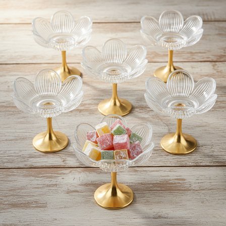 Lotus Metal Ayaklı Sunumluk 6 Lı Sade