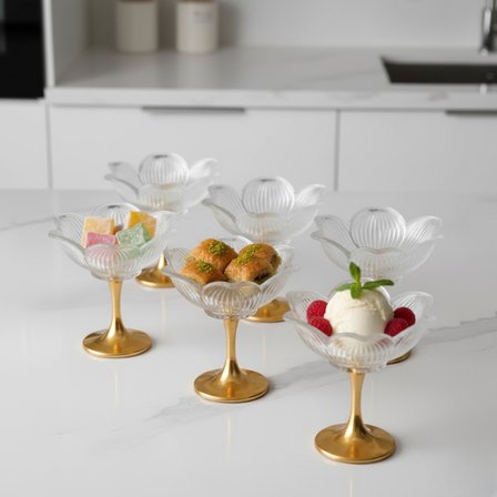 Lotus Metal Ayaklı Sunumluk 6 Lı Sade