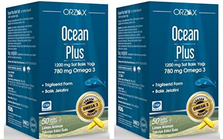 Ocean Plus 1200 Mg 50 Kapsül Balık Yağı 2 Adet