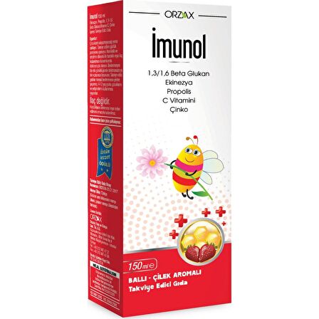 Orzax İmunol Şurup Ballı - Çilek 150ml