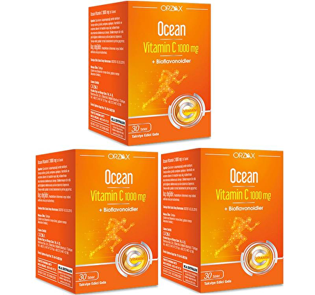 Orzax Ocean Vitamin C 1000 Mg 30 Tablet x 3 Adet