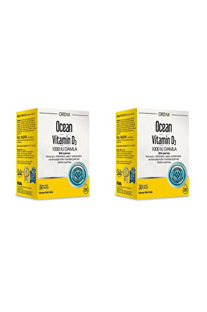 Ocean Vitamin D3 1000 Iu Damla 50 Ml 2 Adet