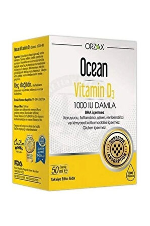 Ocean Vitamin D3 1000 Iu Damla 50 Ml