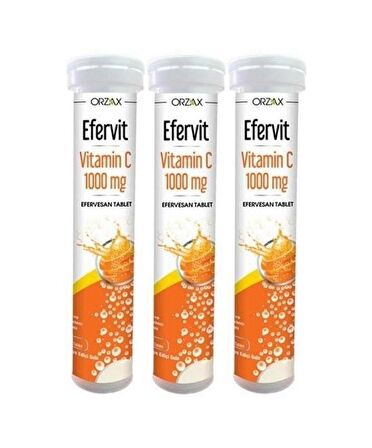 Efervit Vitamin C 1000 Mg 20 Efervesan Tablet x 3 Adet