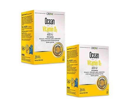 Ocean Vitamin D3 600 IU Oral Sprey 20 Ml- 2 ADET - SKT:07/2024