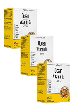 Ocean Vitamin D3 600IU Sprey 20 ml x 3 Adet