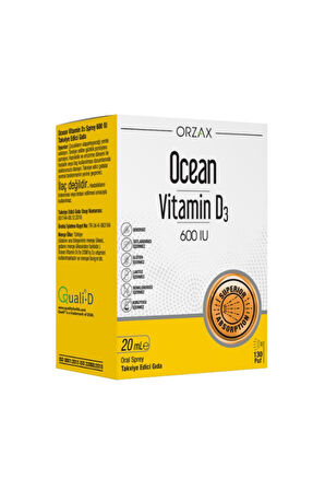 Ocean Vitamin D3 600IU Sprey 20 ml x 3 Adet