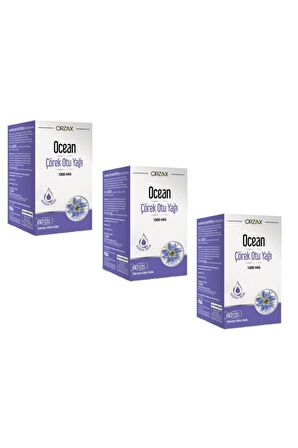 Ocean Çörek Otu Yağı 1000 mg 60 Kapsül 3 Kutu