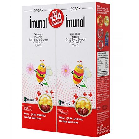 Orzax İmunol Şurup 150 ml 2'li Paket