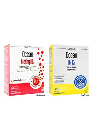 Ocean Methyl B12 1000µg Sprey 10 Ml Ve Ocean D3 K2 Damla 20 ml