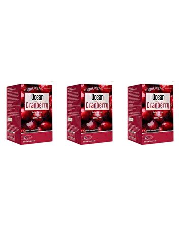 Ocean Cranberry Turna Yemişi Ekstresi 36 mg Pac 30 Kapsül 3 Kutu