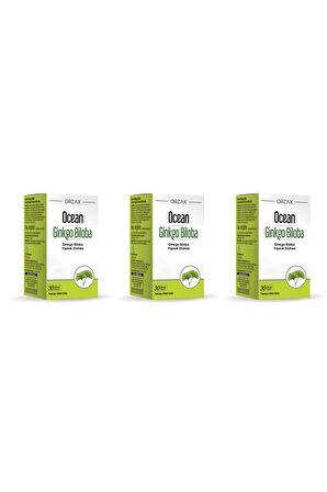 Ocean Ginkgo Biloba 30 Kapsül 3 Kutu