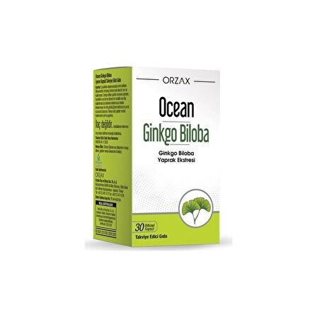 Orzax Ocean Ginkgo Biloba 30 Kapsül