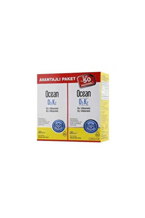 Ocean Vitamin D3k2 Damla 20 Ml 2'li Avantaj Paket