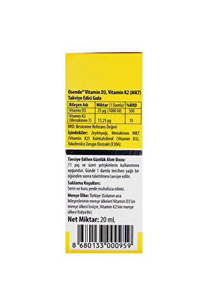 Ocean Vitamin D3k2 Damla 20 Ml 2'li Avantaj Paket