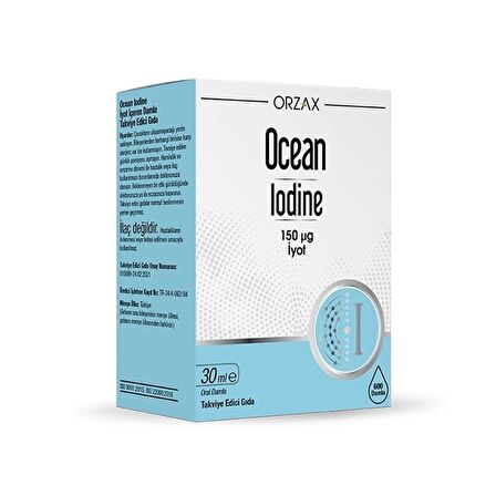 Orzax Ocean Iodine 150 μg İyot Takviye Edici Gıda 30 ml