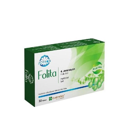 Acvison Folita 4.Jenerasyon Folik Asit Metilfolat İyot 30 Tablet