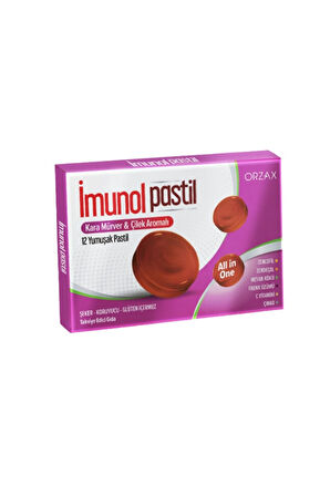 İmunol Karamürver & Çilek Aromalı 12 Pastil x 2 Adet