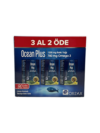 Ocean Plus 3 Al 2 Öde 1200 Mg Balık Yağı 90 Kapsül - Limon Aromalı 