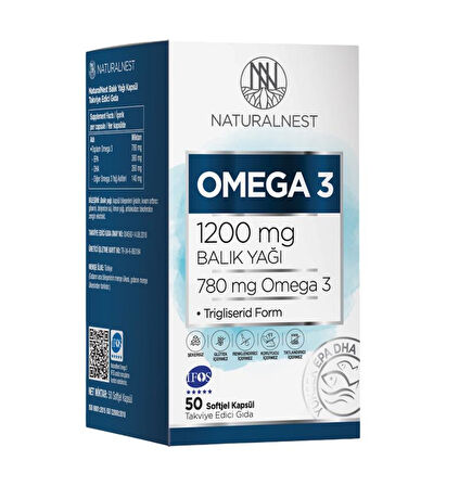 NaturalNest Omega 3 1200 mg 50 Kapsül 