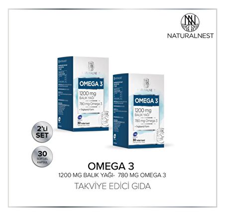 Naturalnest Omega 3 Balık Yağı 1200 Mg 60 Kapsül 2 Kutu