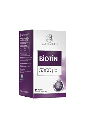 Naturalnest Biotin 5000 ug Takviye Edici Gıda 30 Kapsül