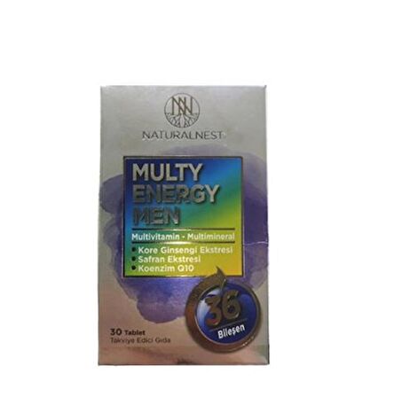 Naturalnest Multi Energy Men Takviye Edici Gıda 30 Tablet