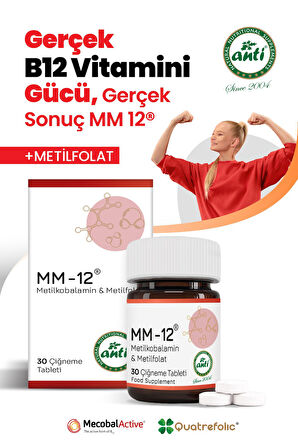 Mm-12® B12Vitamini ve Metil folat Çiğneme Tableti
