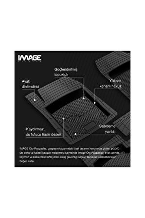 HM-42526563 Mercedes Eqa H243 Suv (2021 - ….)  Havuzlu Universal 3D Plus  Kauçuk Oto Paspas siyah