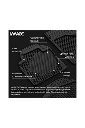 HM Jeep Renegade Suv (2014 - ….) Ekstra Havuzlu Universal 3D Plus  Kauçuk Oto Paspas siyah